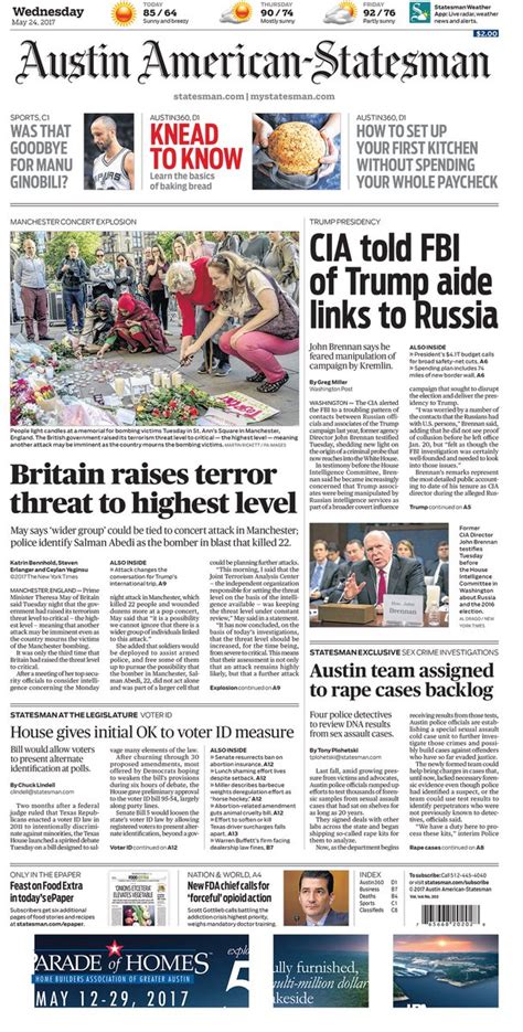 Austin american statesman newspaper - View the latest news and breaking news today in Pflugerville, TX for weather, business, politics, education and more at Austin-American Statesman. 